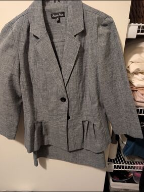 Women's Gray Textured Blazer